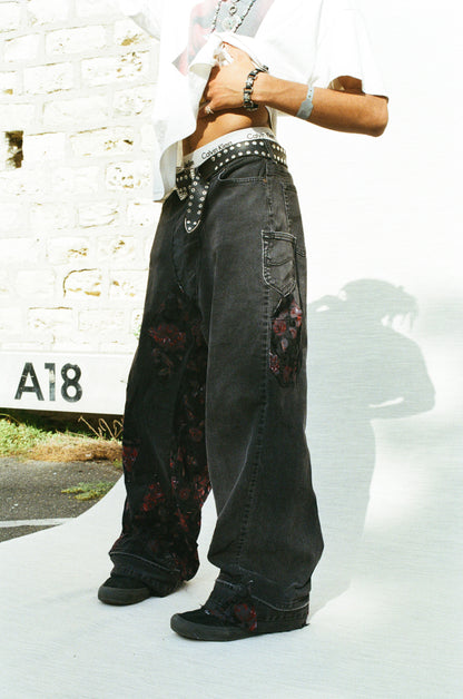 Pantalon Losange , rouge einbeinig